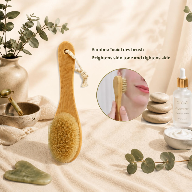 Bamboo Bath Brush Set – 4-Piece Natural Bristle Collection